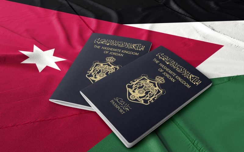 Jordanian,Passport,On,The,Jordanian,Flag,,Jordanian,Nationality,,Asian,Countries